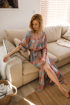 naoko sukienka maxi wzór boho wiskoza