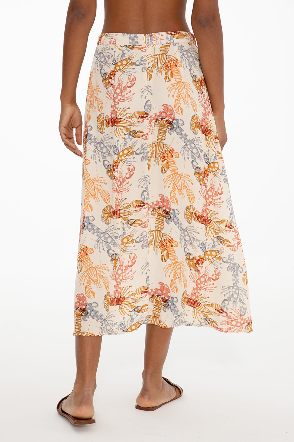 Spódnica midi z rozcięciem Tropical Claws