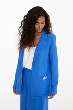 Marynarka z lnem Blue Margarita