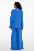 Szerokie spodnie z lnem Blue Margarita