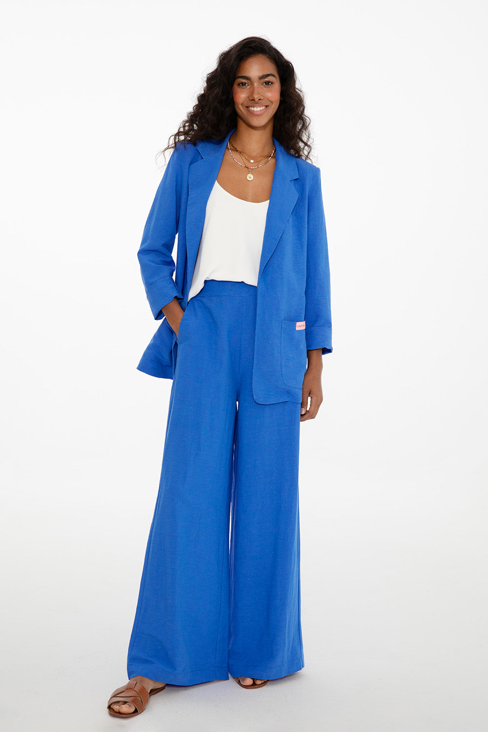 Marynarka z lnem Blue Margarita