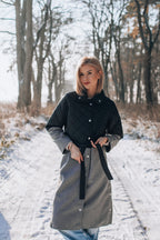 Płaszcz z łączonych tkanin Camille