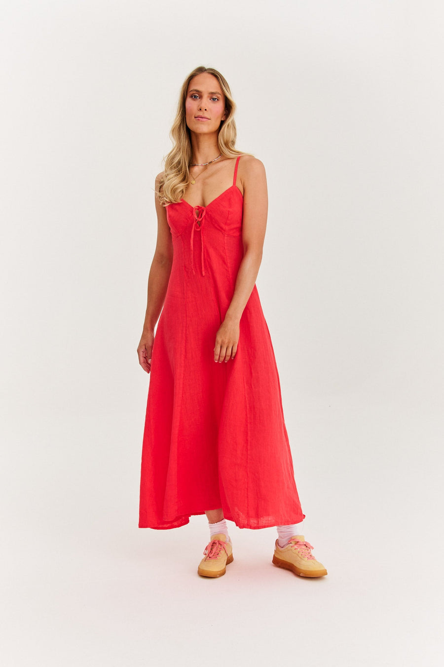 Sukienka maxi na ramiączkach Red Spell