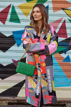 naoko kolorowy płaszcz patchworkowy oversize