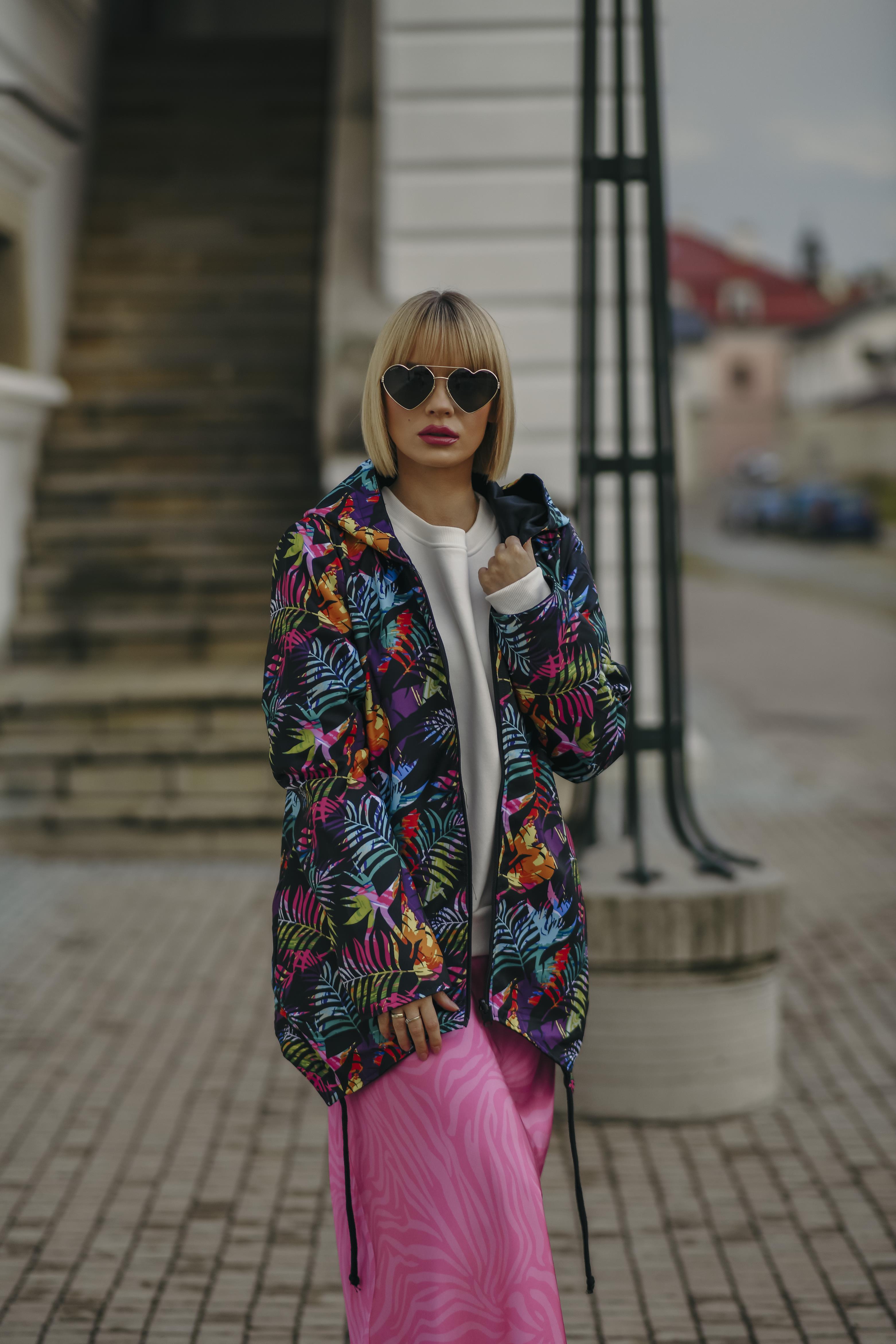 Kurtka dwustronna Violet Geo